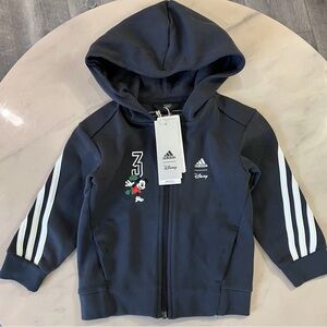 Adidas Disney Mickey Mouse Toddler Zip Up Hoodie Track Jacket.